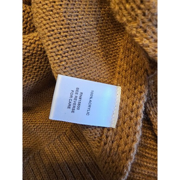 Kate & Sam Camel Tan Turtleneck Side Tie Ribbed Sweater Vest Large - Picture 5 of 8